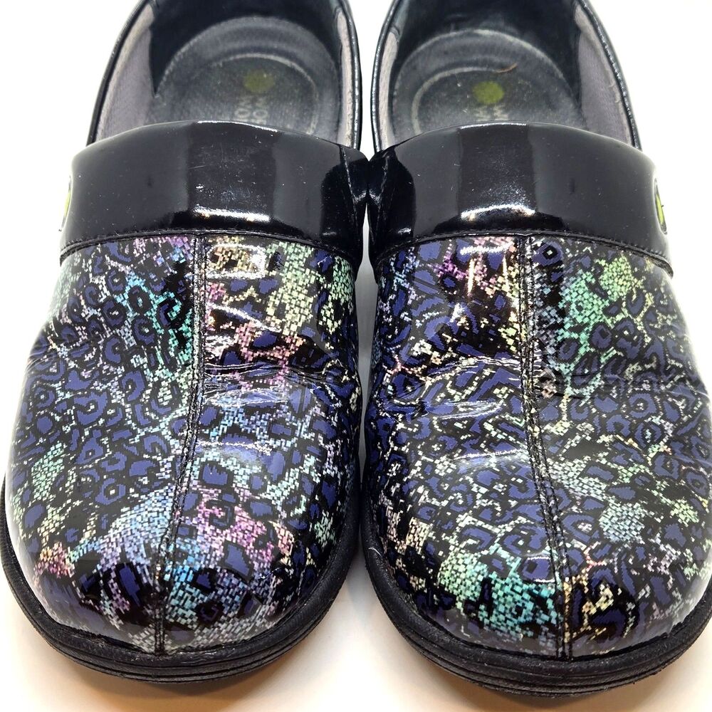 Dansko Work Wonders Comfort Clogs Multicolor Patent Leather Slip Resistant EU 38 - Picture 4 of 13
